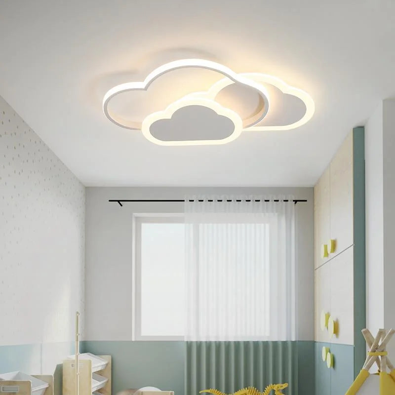 LED Ceiling Lamps for Children's Rooms. Ideal for girls' bedrooms and studies, featuring cloud - shaped, heart - shaped (pink) and star - chandelier designs.