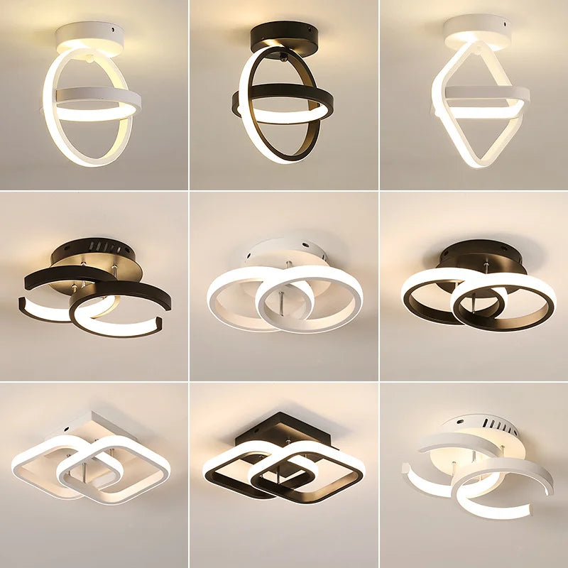 Modern Nordic - style LED Ceiling Lights. Suitable for aisles, corridors, entryways, bedrooms, and terraces. Made of aluminum for decoration.