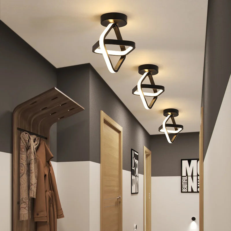 Modern Nordic - style LED Ceiling Lights. Suitable for aisles, corridors, entryways, bedrooms, and terraces. Made of aluminum for decoration.