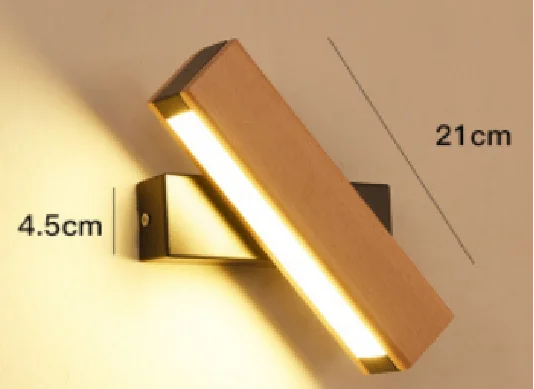 New Nordic - style Rotatable LED Wall Lamp. Crafted from solid wood, perfect for bedside, study, and reading. Adjustable lighting for home decor.