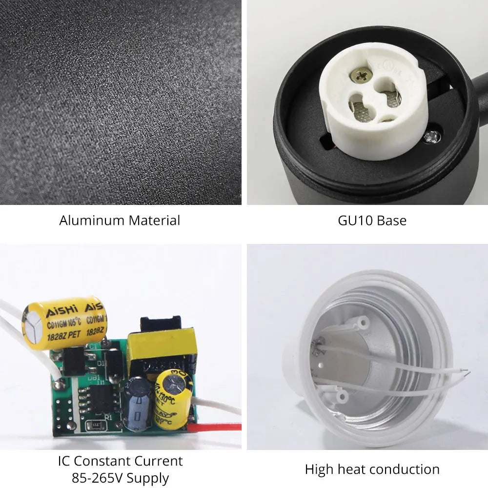 230V Surface - Mounted MR16 and GU10 Track Light Fixtures with Housing