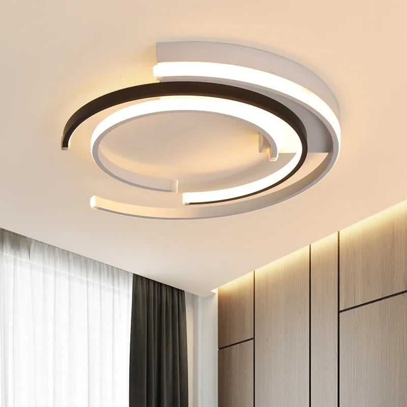 odern Ceiling Chandelier for Living Rooms and Bedrooms. Features a round aluminum design with LED lighting, perfect as a lustrous ceiling lamp.