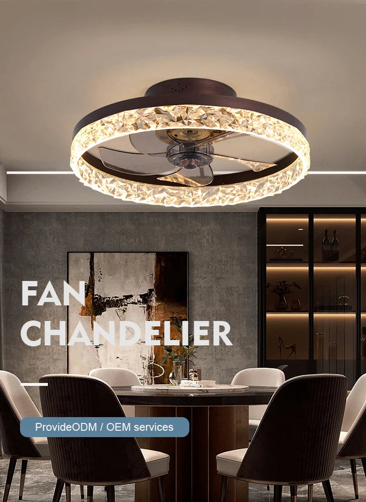 Modern, High - Quality European - Style Round Ceiling Fan with Integrated Lighting