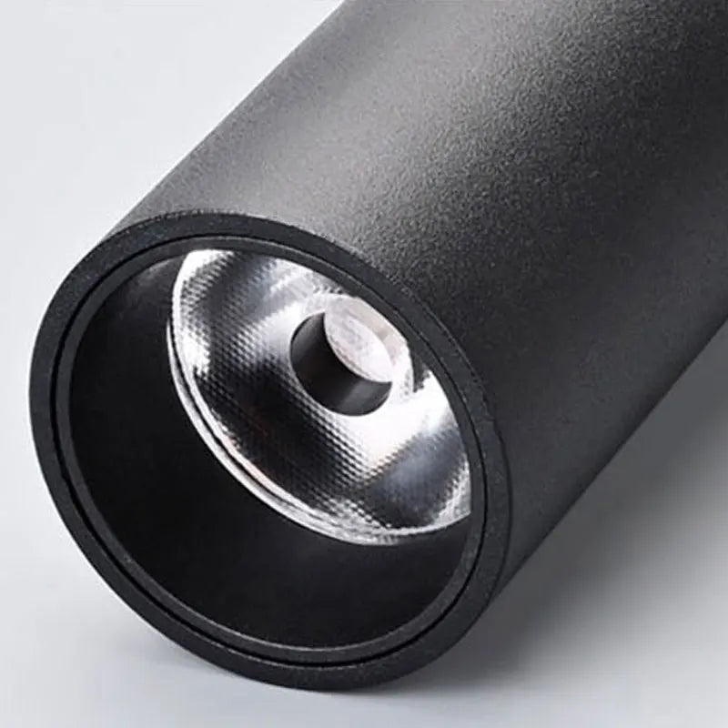 Black and White Aluminium Surface - Mounted Long - Tube COB LED Spotlight
