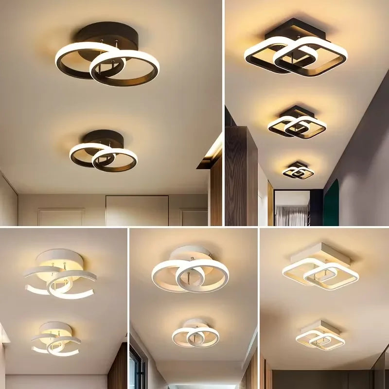 Modern Nordic - style LED Ceiling Lights. Suitable for aisles, corridors, entryways, bedrooms, and terraces. Made of aluminum for decoration.