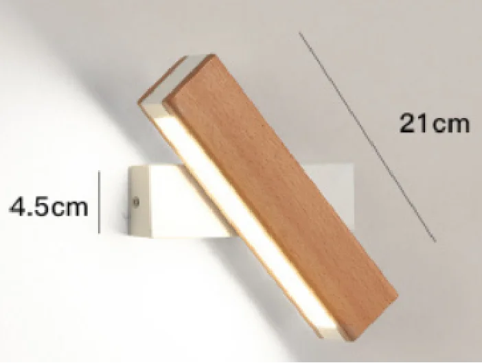 New Nordic - style Rotatable LED Wall Lamp. Crafted from solid wood, perfect for bedside, study, and reading. Adjustable lighting for home decor.