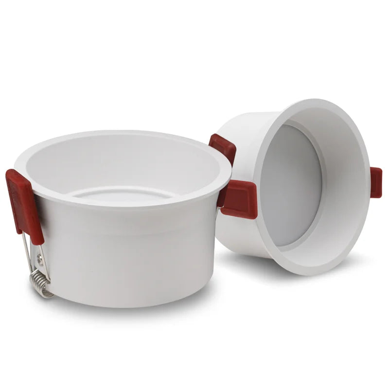 Recessed, Dimmable LED COB Downlights with Anti - glare Feature. Available in black and white, operating on 85 - 265V. Ideal for home living rooms and bedrooms as ceiling spot lights.