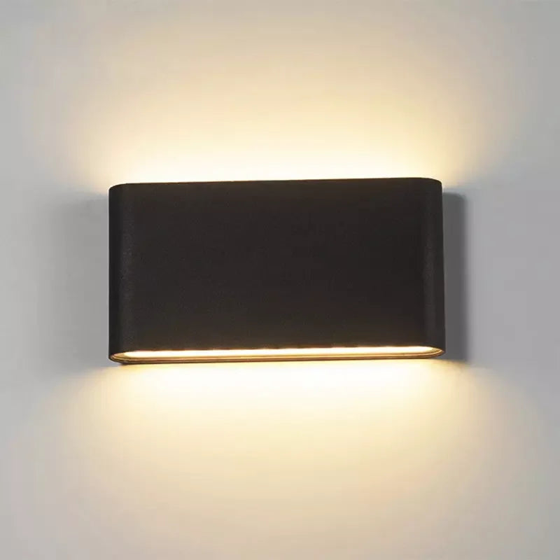 AC86 - 265V Waterproof 6W/12W LED Wall Lamp. Made of aluminum, suitable for outdoor gardens, as well as indoor use in bedrooms, living rooms, and on stairs.