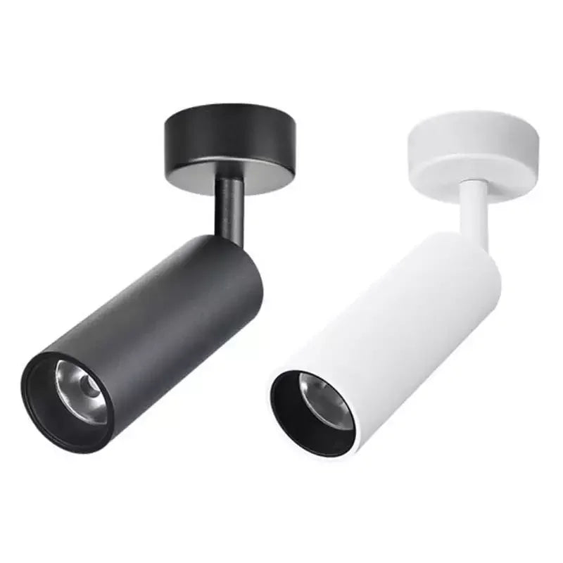 Black and White Aluminium Surface - Mounted Long - Tube COB LED Spotlight