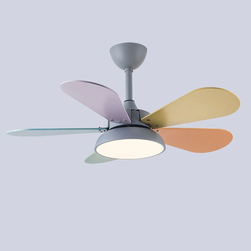 30 - Inch Energy - Efficient LED Ceiling Fan with Light for Kids' Bedrooms. Features charming colorful blades, is remotely controllable, and adds a cute touch to your child's space.