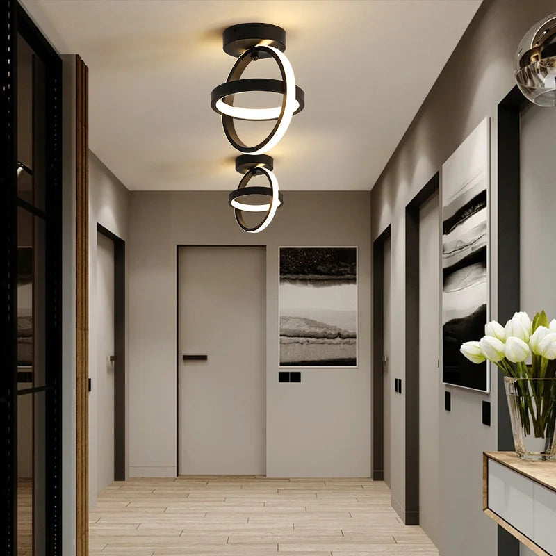 Modern Nordic - style LED Ceiling Lights. Suitable for aisles, corridors, entryways, bedrooms, and terraces. Made of aluminum for decoration.