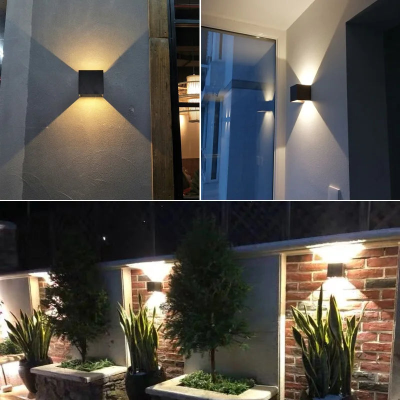 AC110V/220V IP65 - Rated LED Wall Lamp. Made of aluminium, suitable for outdoor use on balconies, porches, in gardens, yards, and aisles, also for indoor bedside decor lighting.