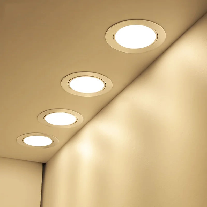 220V LED Recessed Round Downlight. Ideal for bedrooms, indoor living rooms, and home decor lighting as an LED spot lamp.