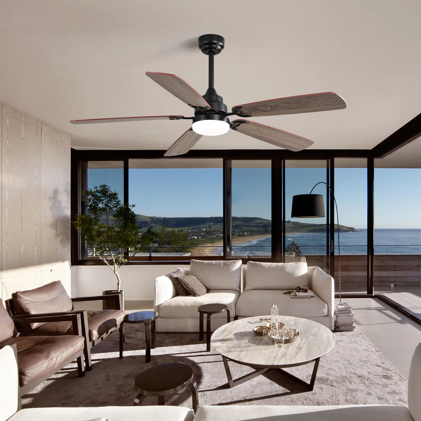 2025 Modern Smart Ceiling Fan: 52 - Inch Large Industrial - Style Ventilation Fan with Fancy Lights