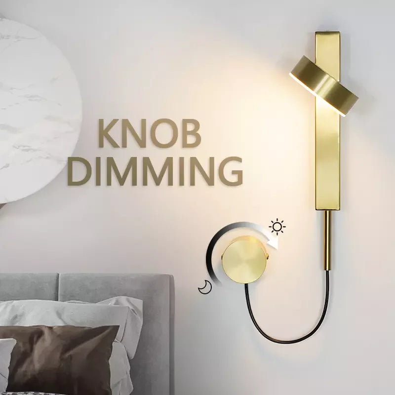 Modern Rotatable LED Wall Sconce in Black and Gold. Ideal for living rooms, bedrooms, bedside areas, aisles, and studies. Perfect for home indoor decoration.