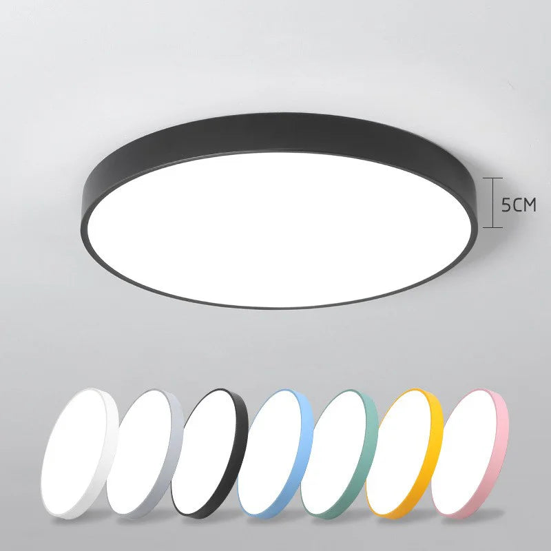 Nordic - style LED Ceiling Light. With a wooden - inspired macaroon - circular design, it's a modern and simple addition for home decor. Perfect for bedrooms, balconies, and study areas.