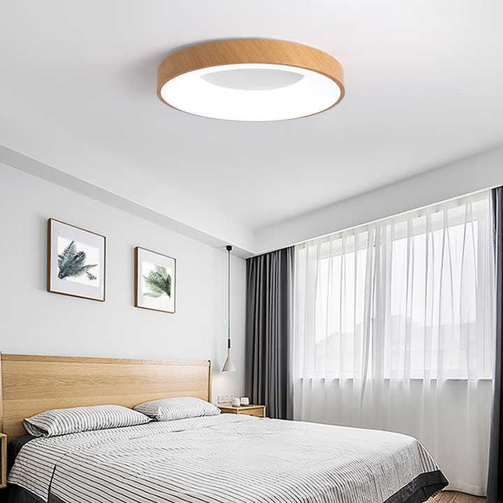 Wood Ceiling Light Eye protection Bedroom Light Modern Minimalist Creative Atmospheric Chandelier
