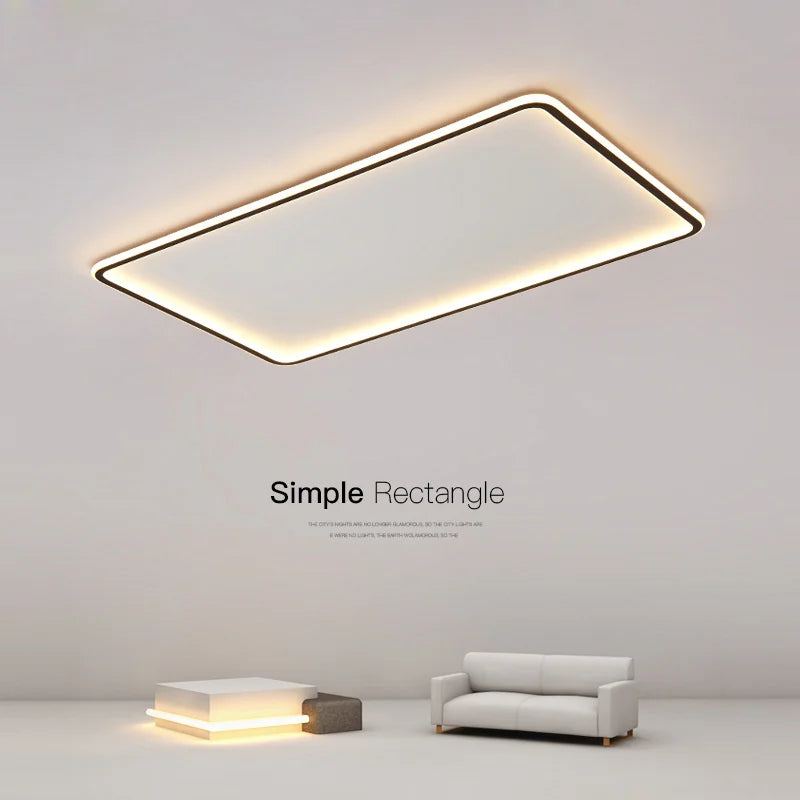 Super - Slim Household LED Ceiling Light. Available in 23CM, 30CM, 50CM, 80CM sizes. Suitable for bedrooms, living rooms, and study rooms. Features black, white, and gold finishes for home decor.