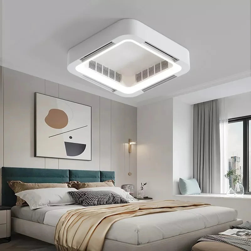 Newly Designed Remote - Controlled BLDC Bladeless Modern LED Ceiling Fan with Integrated Light