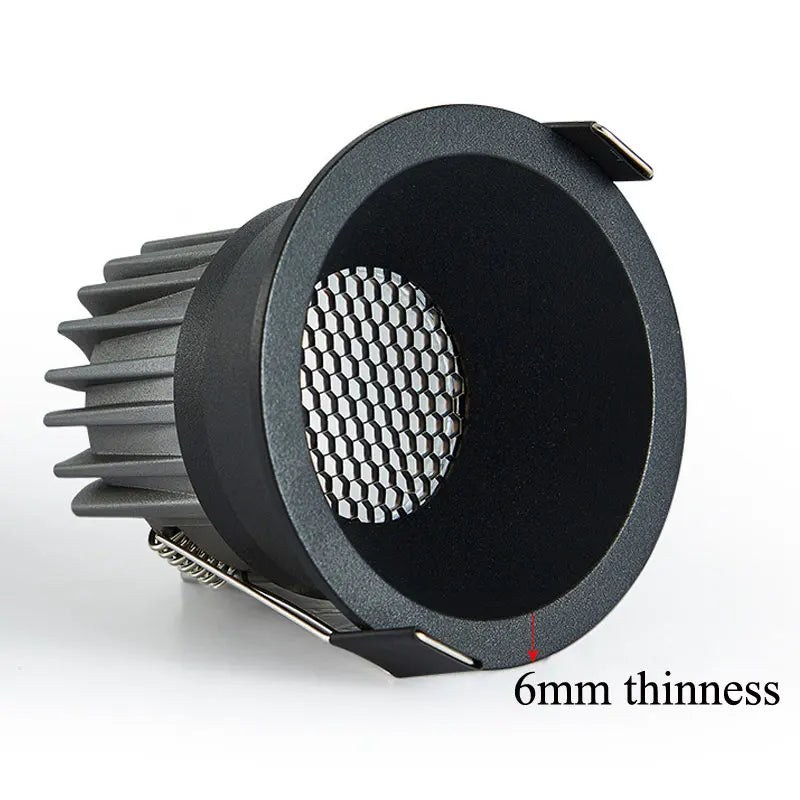 Recessed Black Aluminium Mesh COB Spotlight with Anti - glare Feature