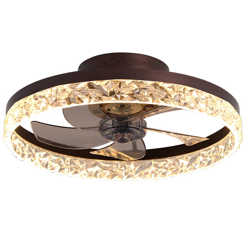Modern, High - Quality European - Style Round Ceiling Fan with Integrated Lighting