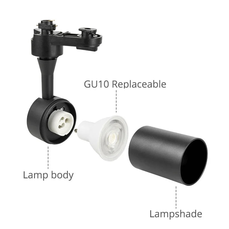 230V Surface - Mounted MR16 and GU10 Track Light Fixtures with Housing