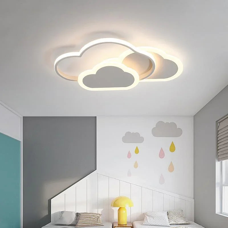 LED Ceiling Lamps for Children's Rooms. Ideal for girls' bedrooms and studies, featuring cloud - shaped, heart - shaped (pink) and star - chandelier designs.