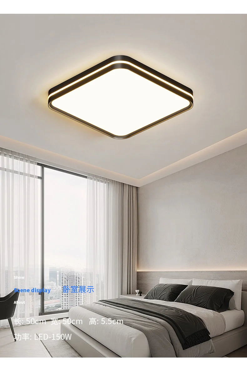 Cream - Hued Scenery - Inspired Spectrum Eye - Protection LED Ceiling Light. With a Modern and Simple Design, It's Perfect for Both Bedroom and Living Room Ceiling Installations