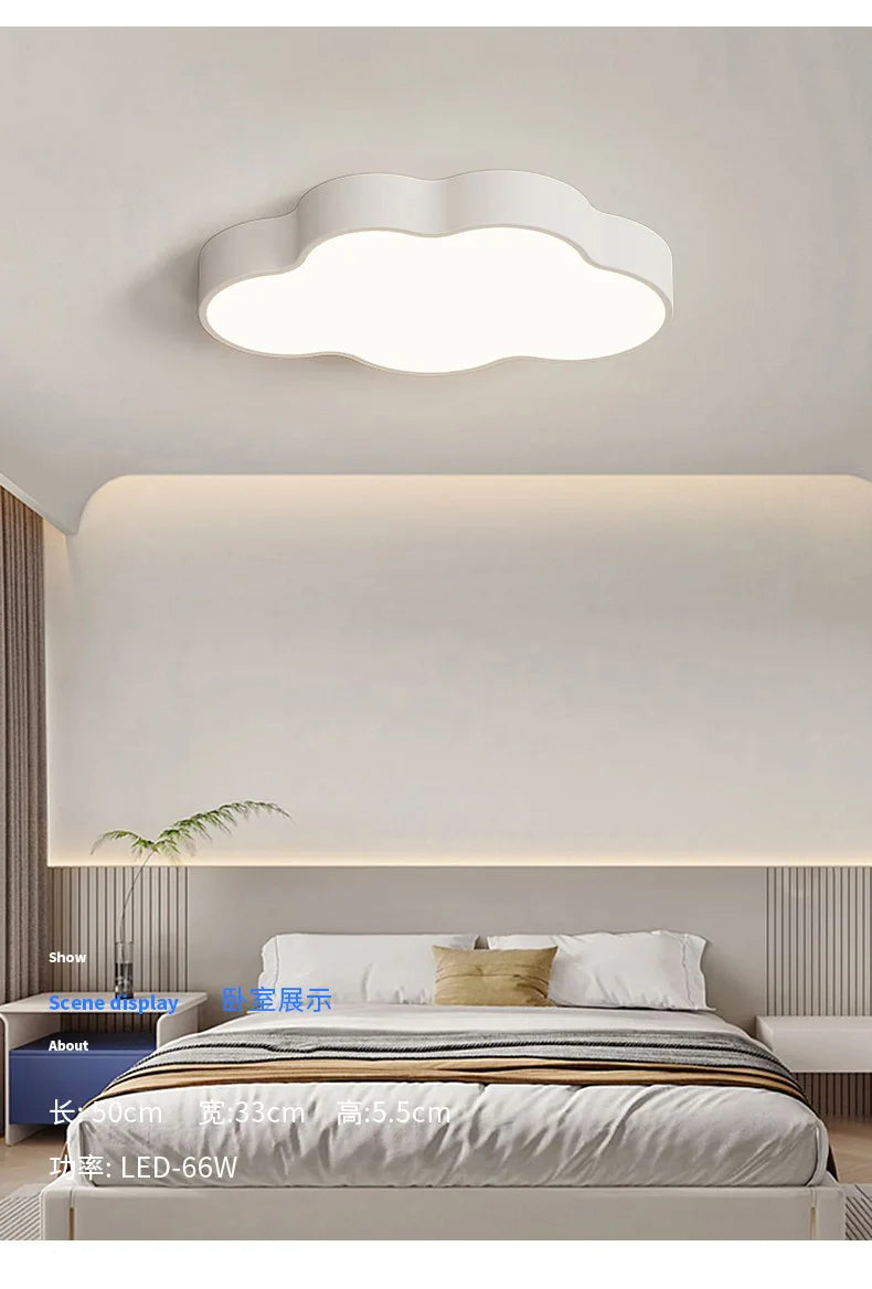 Cream - Hued Scenery - Inspired Spectrum Eye - Protection LED Ceiling Light. With a Modern and Simple Design, It's Perfect for Both Bedroom and Living Room Ceiling Installations