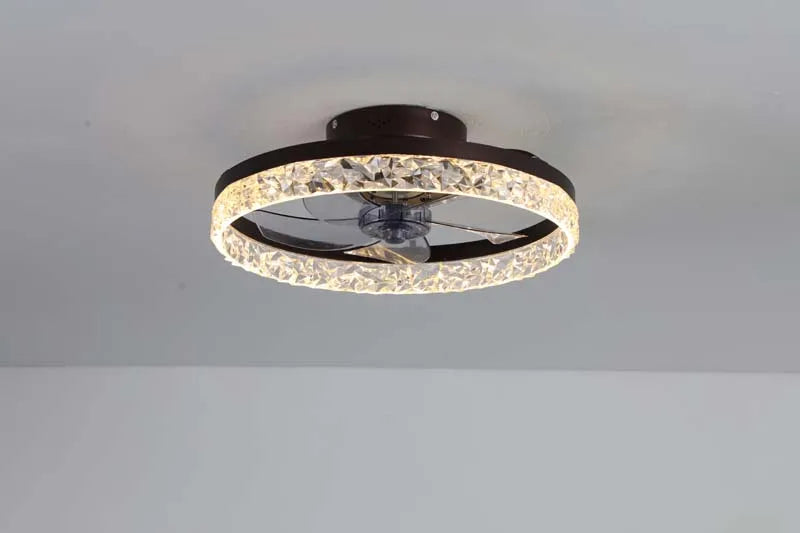 Modern, High - Quality European - Style Round Ceiling Fan with Integrated Lighting