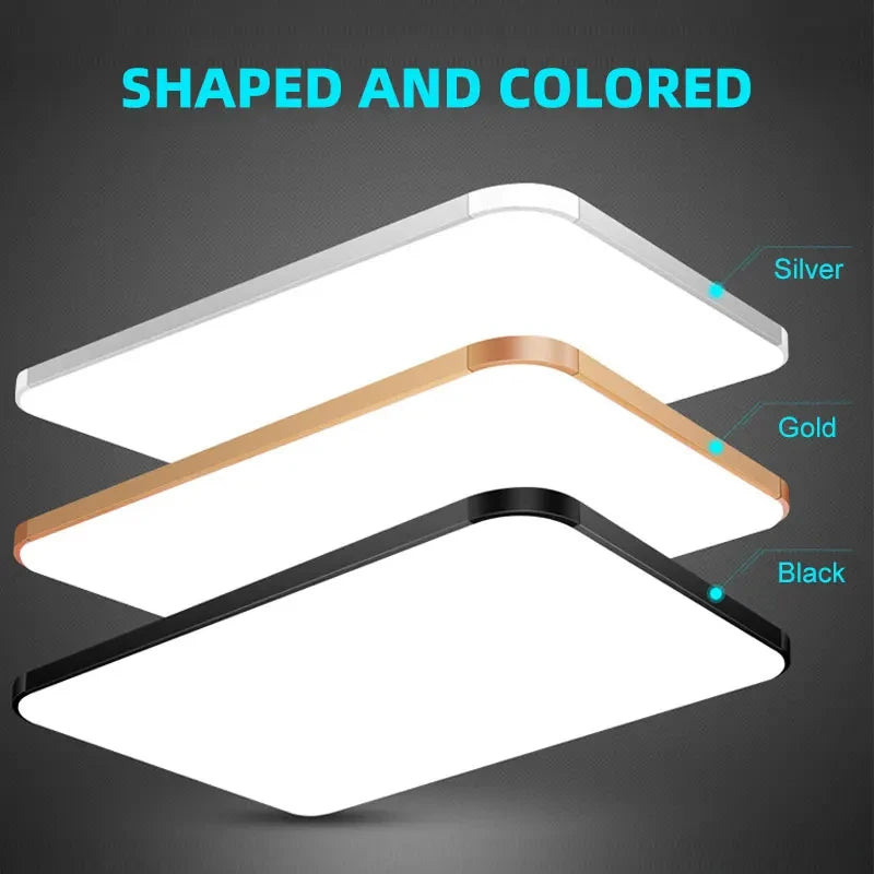 110V/220V Ultra - Thin Surface - Mounted LED Ceiling Light. Modern square & round designs, perfect for bedrooms and kitchens.