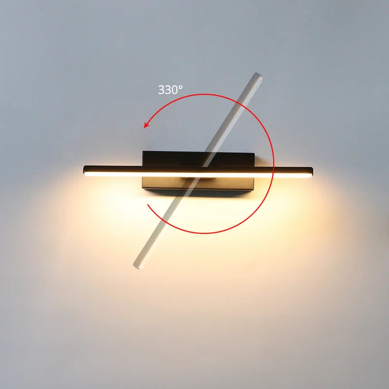 AC90 - 260V Bedroom Bedside Wall Light. Made of aluminum, this simple light fixture features a 330° rotatable adjustable light angle for versatile illumination.