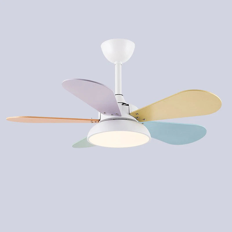 30 - Inch Energy - Efficient LED Ceiling Fan with Light for Kids' Bedrooms. Features charming colorful blades, is remotely controllable, and adds a cute touch to your child's space.