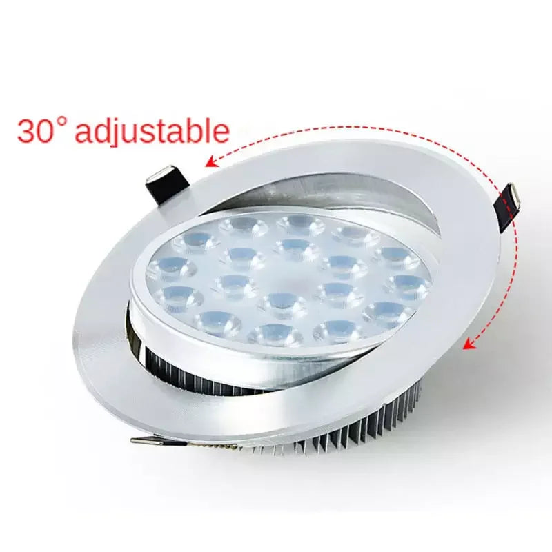 Silver - Colored Aluminium Recessed and Adjustable LED Spotlight
