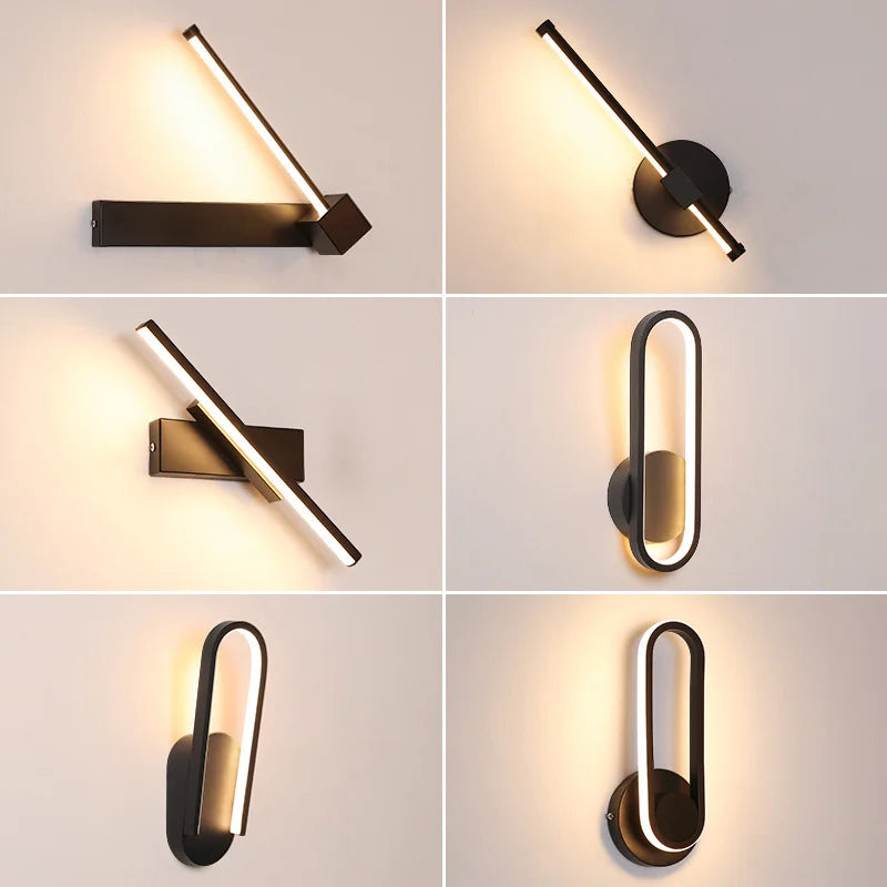 AC90 - 260V Bedroom Bedside Wall Light. Made of aluminum, this simple light fixture features a 330° rotatable adjustable light angle for versatile illumination.