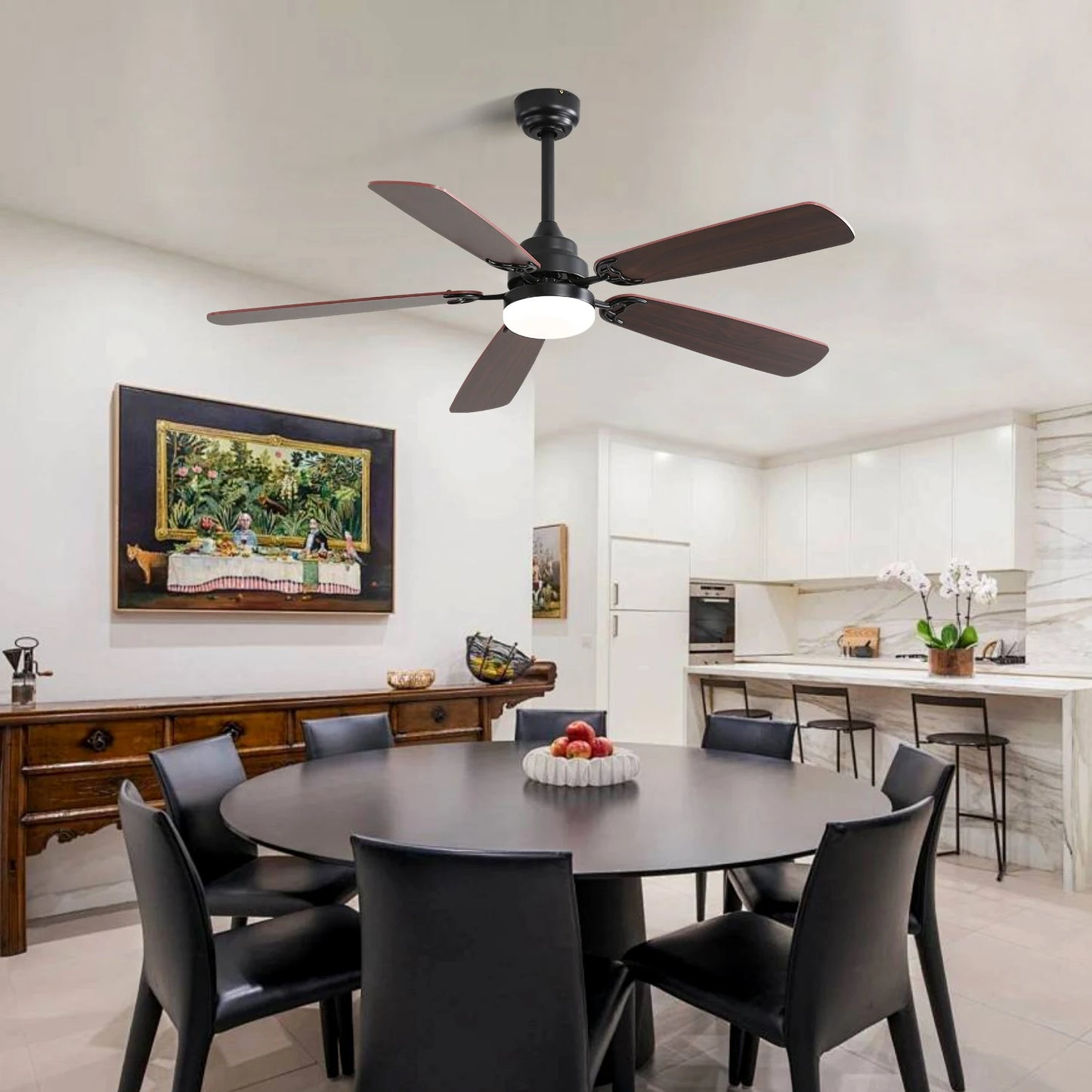 2025 Modern Smart Ceiling Fan: 52 - Inch Large Industrial - Style Ventilation Fan with Fancy Lights