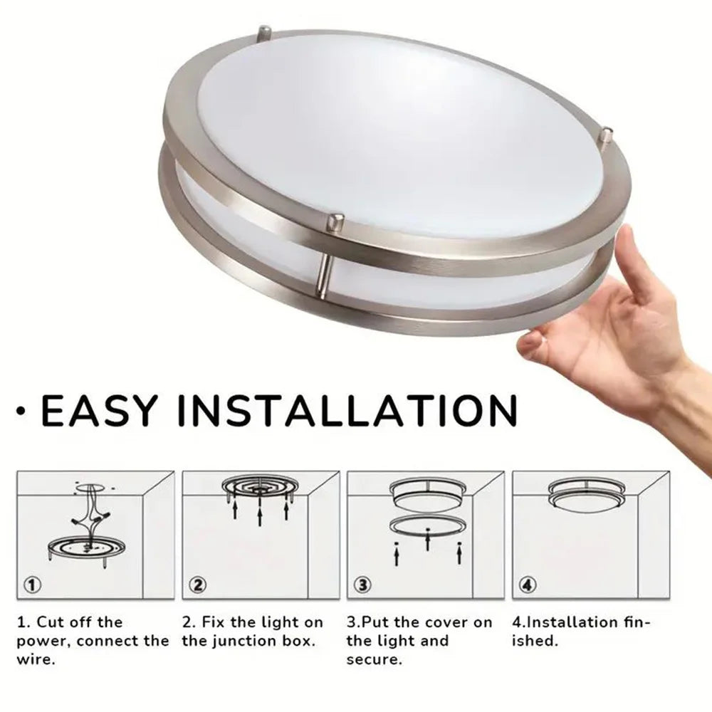 2700 - 6000K 5CCT Dual Ring Circular LED Ceiling Light for Indoor Surface Mounting, Ideal for Living Rooms, Bedrooms and Villas