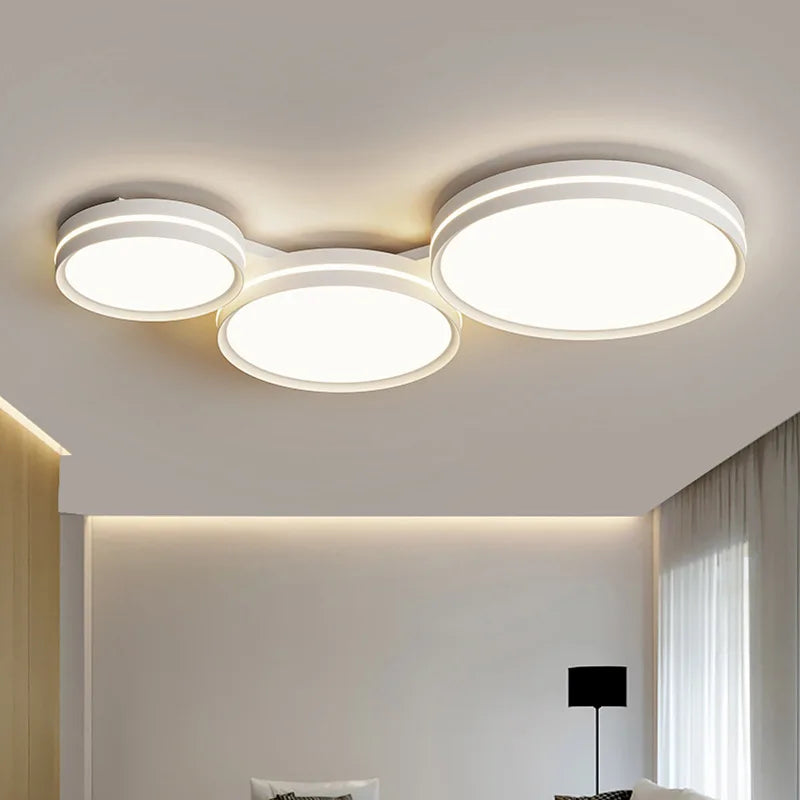 Cream - Hued Scenery - Inspired Spectrum Eye - Protection LED Ceiling Light. With a Modern and Simple Design, It's Perfect for Both Bedroom and Living Room Ceiling Installations