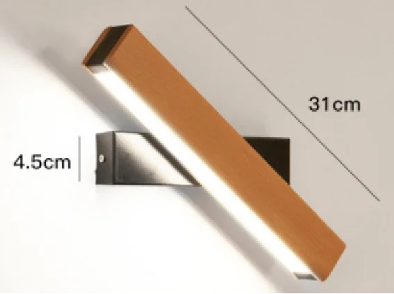 New Nordic - style Rotatable LED Wall Lamp. Crafted from solid wood, perfect for bedside, study, and reading. Adjustable lighting for home decor.