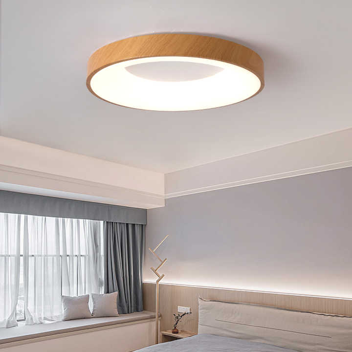 Wood Ceiling Light Eye protection Bedroom Light Modern Minimalist Creative Atmospheric Chandelier