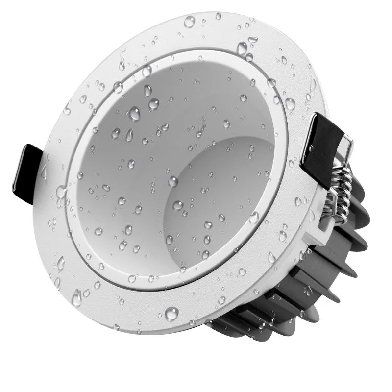 IP65 - Rated SMD LED Recessed Downlights. Anti - glare ceiling lamps suitable for bathrooms, hotels, houses, and kitchens.