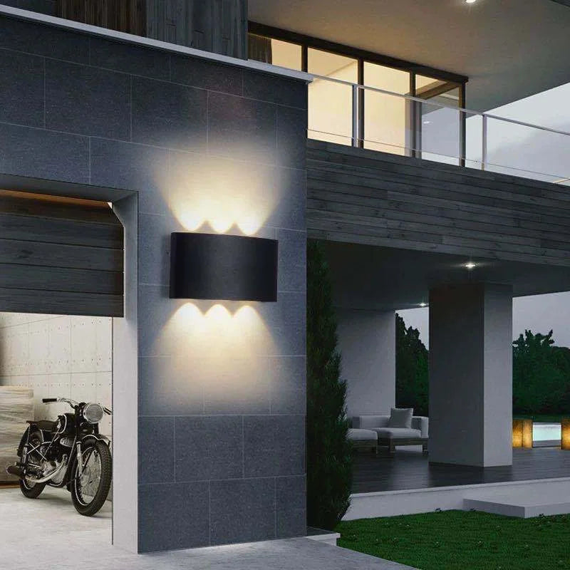 IP65 Waterproof Aluminum LED Wall Lamp. Available in 8W and 12W, suitable for outdoor garden use as well as interior lighting in bedrooms, living rooms, and on stairs.