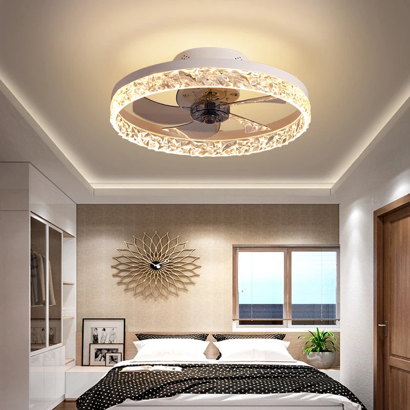 Modern, High - Quality European - Style Round Ceiling Fan with Integrated Lighting