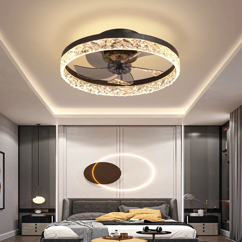 Modern, High - Quality European - Style Round Ceiling Fan with Integrated Lighting