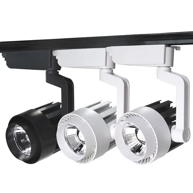Commercial - grade Electric Dimming Track Lights. Modern store - suitable spot rail with adjustable heads, available in 15W, 20W, 30W, 35W, and 36W options.