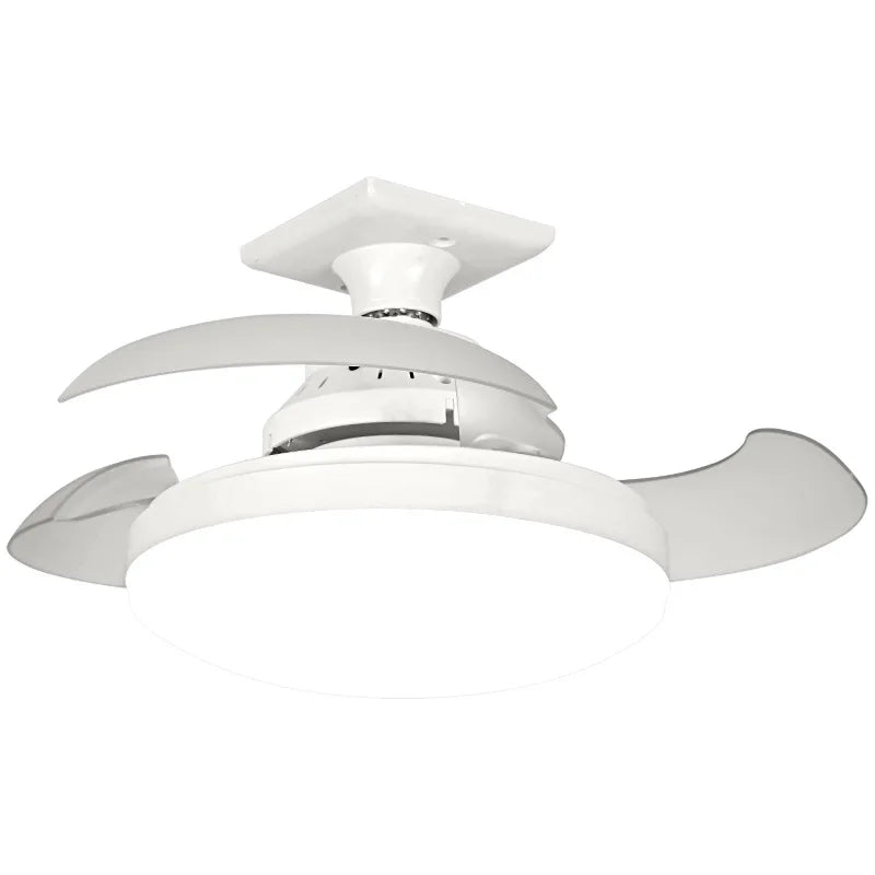 16 - Inch 3 - Blade Invisible Transparent Ceiling Fan with E26/E27 Socket. Features integrated light and remote control for easy operation.