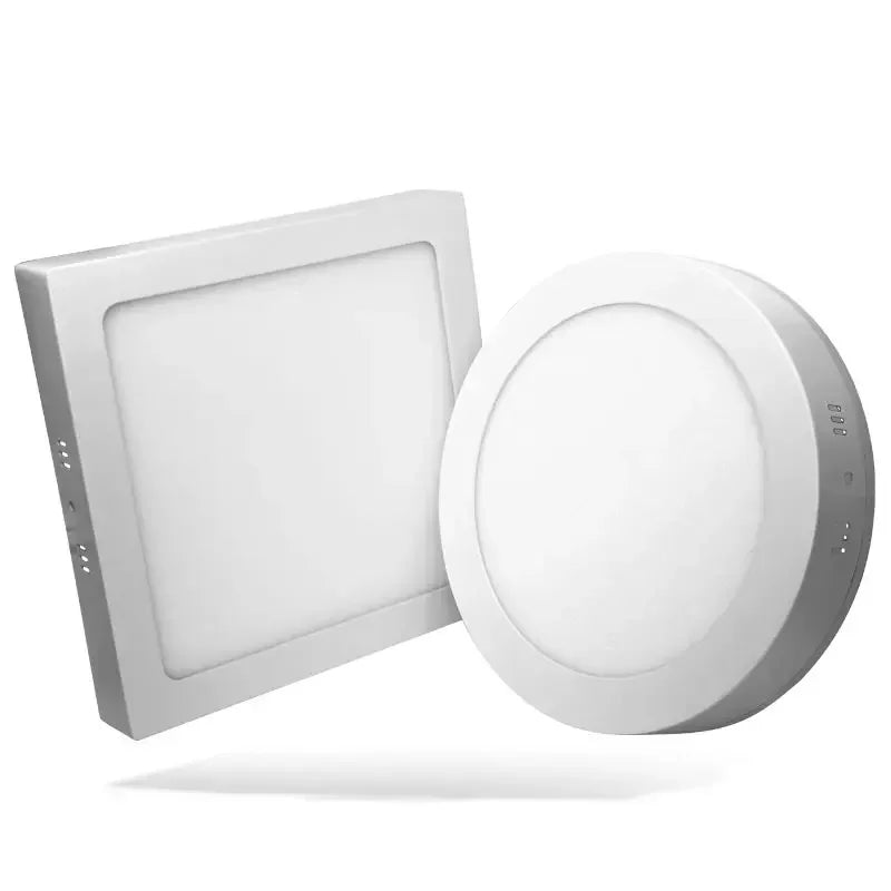 AC85 - 265V White LED SMD2835 Panel Lights. Available in 6W, 12W, 18W, 24W. Surface - mounted, with round and square options for LED downlighting.