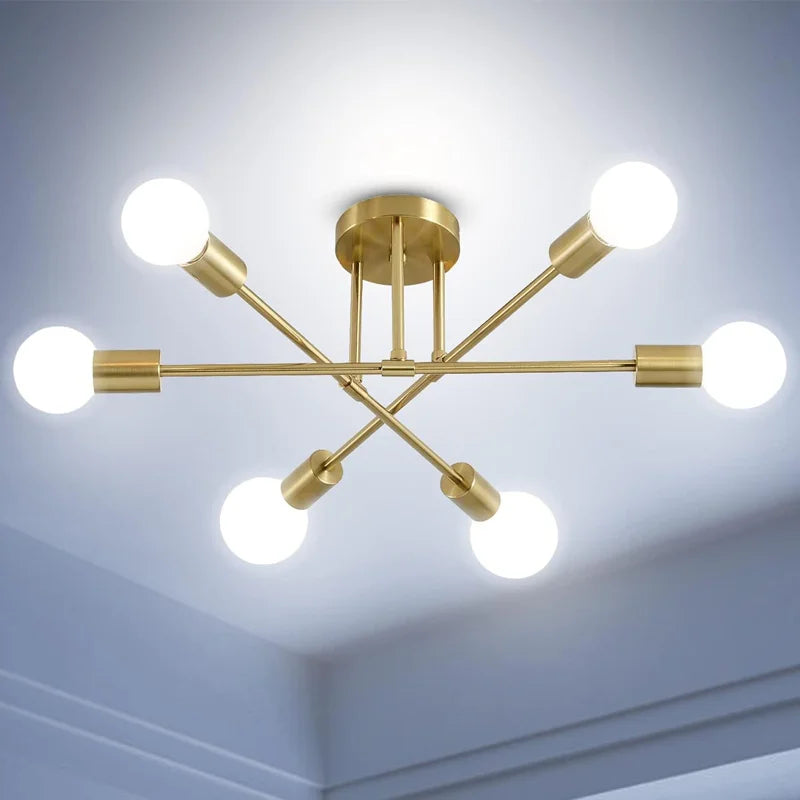 Nordic - Style Minimalist LED Pendant Chandelier. Ideal for bedrooms and living rooms, featuring black - and - gold accents for lighting decoration.